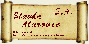 Slavka Alurović vizit kartica